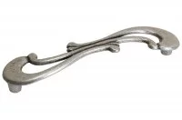 Ручка-скоба 128мм, отделка старое серебро с блеском