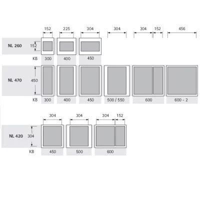 Hettich: 9132356: Рама для системы сбора и сортировки мусора InnoTech Pull, NL470, KB450, сталь, серебристый