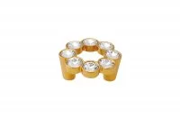 Ручка-скоба 32мм, отделка золото глянец + горный хрусталь