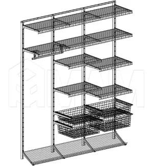 Home Space, гардероб ширина 1860мм, глубина 495 мм, 3 проема по 600 мм: HSK1860x495MT7