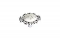 Ручка-кнопка, отделка хром глянец + керамика