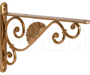 BAROCCO Менсолодержатель для деревянных полок L-190 мм, золото: BAR.190.GLD