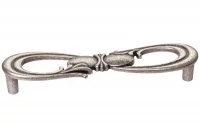 Ручка-скоба 128мм, отделка старое серебро с блеском