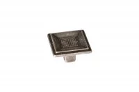 Ручка-кнопка, отделка серебро античное