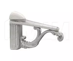 Менсолодержатель для деревянных и стеклянных полок 4 - 25 мм, L-115 мм, белый/серебро винтаж: V6770000AB