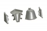 Комплект угловых элементов для овального бортика, цвет серый металлик