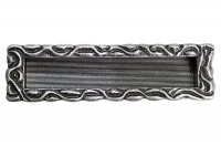 Ручка врезная 128мм, отделка старое серебро с блеском