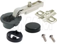 Петля стандартная накладная площадка под саморез/черн круг.: C123150 под саморез/черн круг