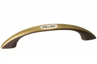 Ручка-скоба 96мм, отделка бронза шлифованная + вставка