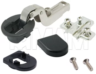 Петля стандартная вкладная площадка с евровинтами/черн D-обр.: C123152 с евровинтом/черн D