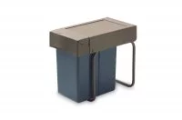 Ведро для мусора (21л) выдвижное, пластик серый антрацит + серый кварц