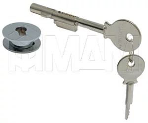 Замок для 2-х дверей, со сверлением, поворотно-задвижной, хром: 409 CR