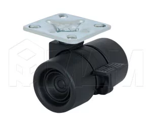 Опора двухколесная с площадкой, D38 мм, со стопором: CST20