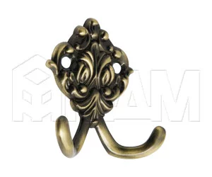 Крючок двухрожковый бронза состаренная: WP93AB