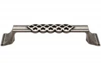 Ручка-скоба 128мм, отделка серебро старое (2 винта М4х22 + 2 винта М4х25)