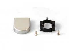 Накладка декоративая для петель серии QS под стекло, полуовальная матовый хром (4 части)