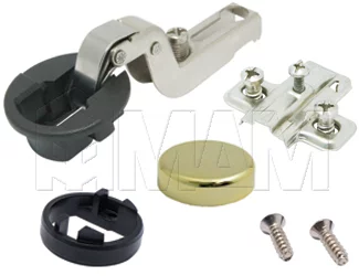 Петля стандартная вкладная площадка с евровинтами/золото круг.: C123152 с евровинтом/золото кр