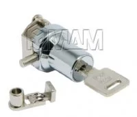 Замок-ручка для 1-ой двери, без сверления, выдвижной + отв. планка, хром: 407-1/5 CR