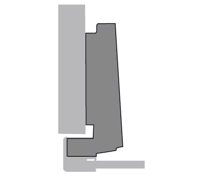 Hettich: 20169: Петля Intermat 9944 для алюминиевых рам угол 125°, чашка TA22, накладная навеска (B12, 5)