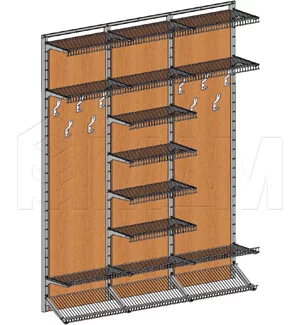 Home Space, гардероб ширина 1860мм, глубина 335 мм, 3 проема по 600 мм: HSK1860x335MT2