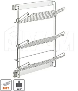 ELITE Полка для обуви, 3-х уровн. выдв., крепл./бок. левое, плавн.закр.: ASL3SMSXALVG