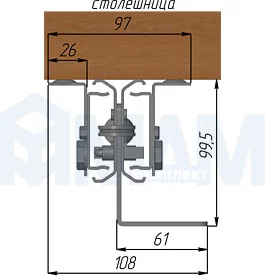 Механизм бесцарг. 1230/2830 мм с фиксатором, синхрон.: TOKIO