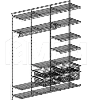 Home Space, гардероб ширина 1860мм, глубина 495 мм, 3 проема по 600 мм: HSK1860x495MT4