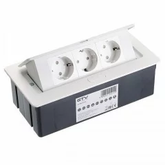 GTV: Удлинитель настольный SOFT 3 розетки AE-PBSC3GS-10 (Schucko), белый, с проводом 1,5 метра: AE-PBSC3GS-10