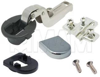 Петля стандартная вкладная площадка с евровинтами/хром D-обр.: C123152 с евровинтом/хром D