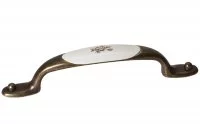 Ручка-скоба 96-128мм, отделка бронза + вставка