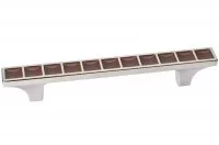 Ручка-скоба 96мм, отделка никель глянец + шоколад