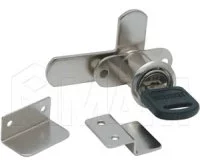 Замок для 2-х дверей, поворотный + отв. планки, хром: 505-14 CR