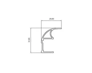 Rial Pro: KU11 Вертикальный асимметричный профиль (ручка) золото 5.5 м, шт
