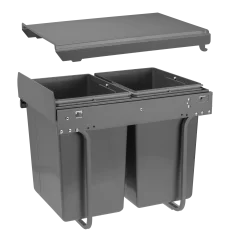 GTV: Сегрегатор для модуля 400 мм (2x20L) антрацит, без крепления фасада, с доводчиком: PB-45-002x20-60A