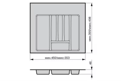 Комплект №6: Кухонный набор из сушки для посуды и лотка для приборов в корпус 600 мм