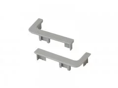 Комплект торцевых заглушек Г-образных верхнего профиля GOLA Alphalux(2 части:L+R), пластик серый