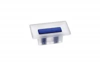 Ручка-кнопка 16мм, транспарент + синий