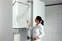 Лифт для одежды, отделка белая + никель