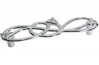 Ручка-скоба 128мм, отделка хром глянец + горный хрусталь