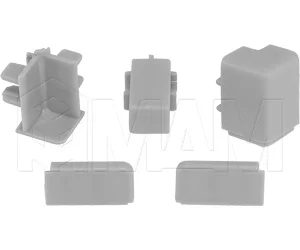 Аксессуары для прямоугольного горизонтального плинтуса 62.300, серый: 09.562R.GR