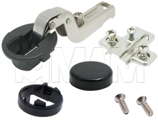 Петля стандартная вкладная площадка с евровинтами/черн круг.: C123152 с евровинтом/черн круг