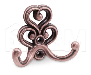 ROME Крючок двухрожковый медь состаренная: WAP.802.000.00C1