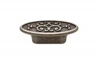 Ручка-кнопка, отделка серебро старое