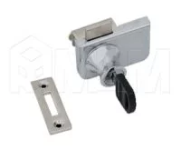 Замок-ручка для 2-х дверей, без сверления, выдвижной + отв. планка, хром: 417/5 CR