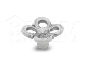 Ручка-кнопка белый/серебро винтаж: WPO.636.031.00V4