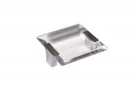 Ручка-скоба 64мм, отделка хром матовый + транспарент прозрачный