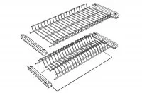 Сушка 2-уровневая в базу 800, без рамки, с 1 поддоном, отделка серый металлик