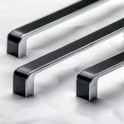 GTV: Ручка MONA L-128мм, хром-черная: UZ-MONA-128-01-20