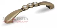 Ручка-скоба 96мм бронза состаренная с кристаллами Сваровски: 1027K.96.23