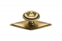 Ручка-кнопка с накладкой, отделка бронза матовая